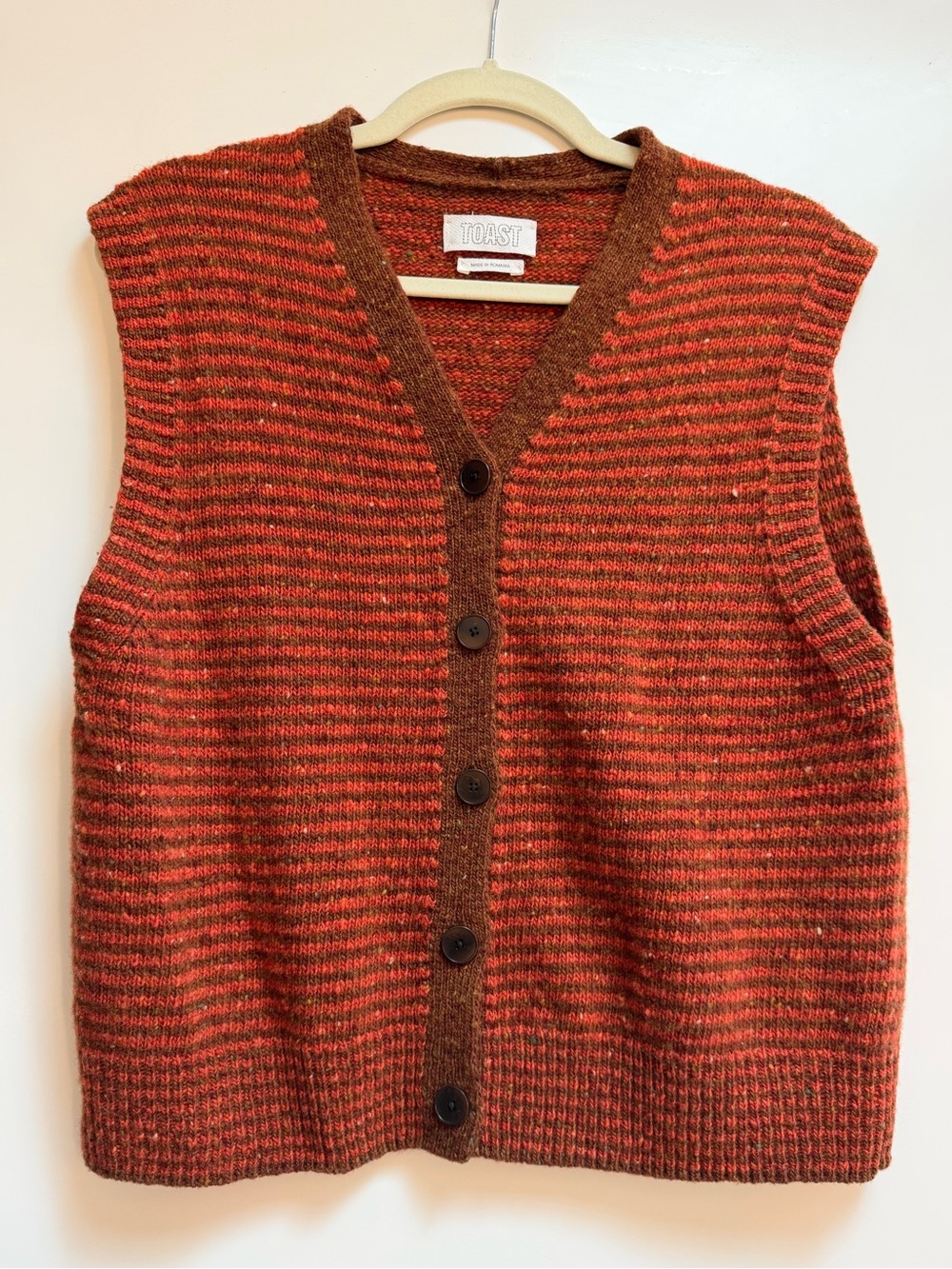 Toast Striped Donegal V Neck